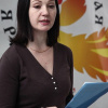 Ирина Каминская выступает с докладом
