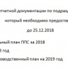 Список отчетной документации в срок до 25.12.2018